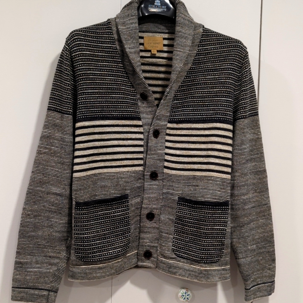 Lucky brand Men's cardigan sweater, size Large